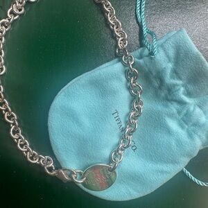 Tiffany & Co. Silver Chain Necklace with Blue Pouch